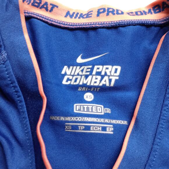 Nike Pro Combat Dri-Fit Women’s XS Blue Compression Athletic Shirt - Picture 5 of 6